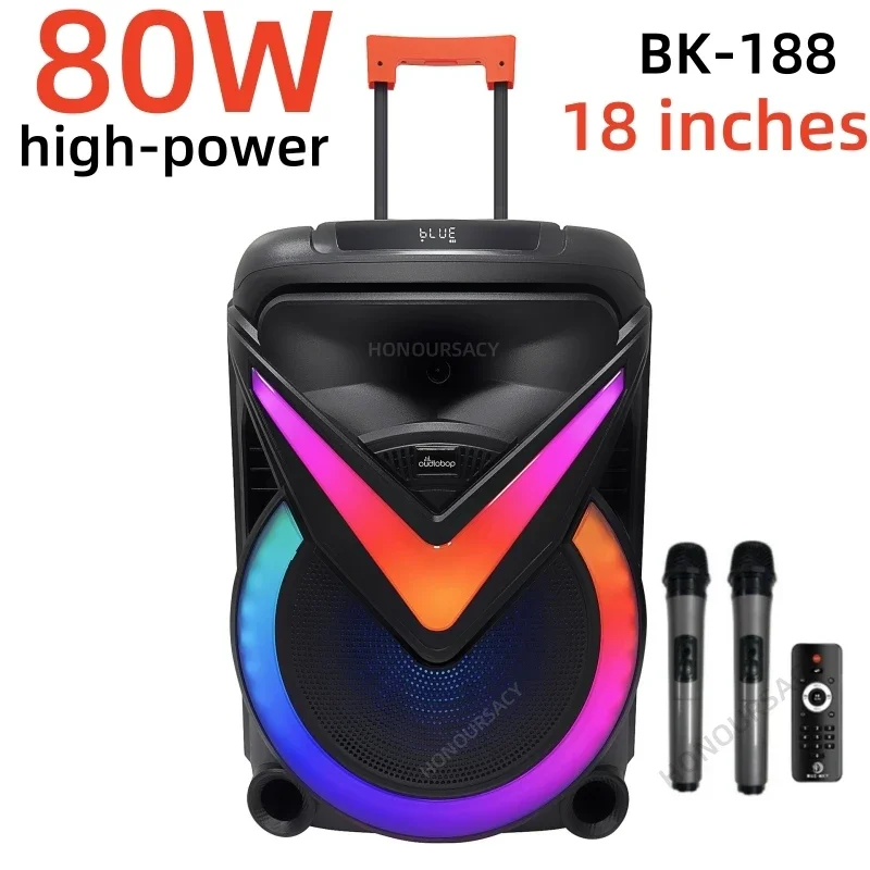 

Портативная Bluetooth-колонка, 18 дюймов, 80 Вт, TF/AUX