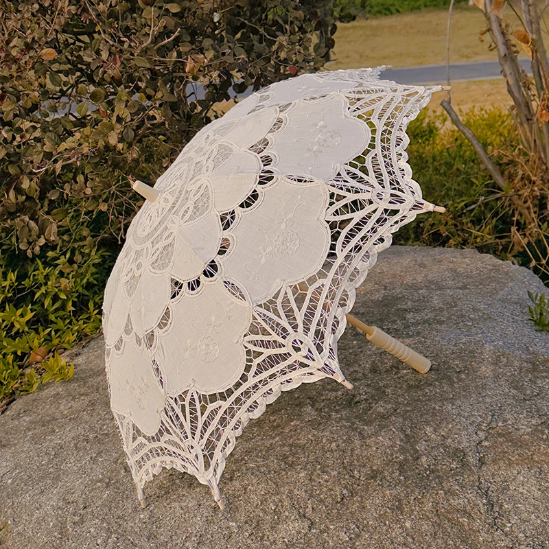 Carnival Day Gothic New Size Handmade Battenburg Lace Parasol for Wedding Tea Party Photo Shoot images - 6