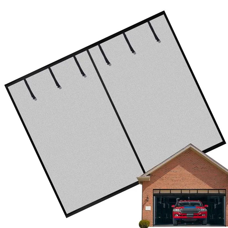 

Garage Screen Magnetic Fiberglass Garage Door Net Dust-proof Summer Door Screen Mesh No Drilling Double Screen Mesh Curtains For