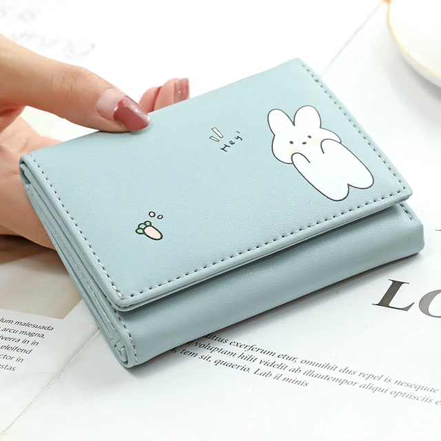 New Women's Wallet Cute Cat Short Wallet Leather Small Purse Girls Money  Bag Card Holder Ladies Female Hasp 2022 Fashion - AliExpress