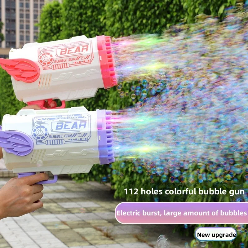 Automatic Bubble Gun Children Holding 80 Hole Light Bazooka Oversized Toy Bubble Machine Toy Bubble Gun 2