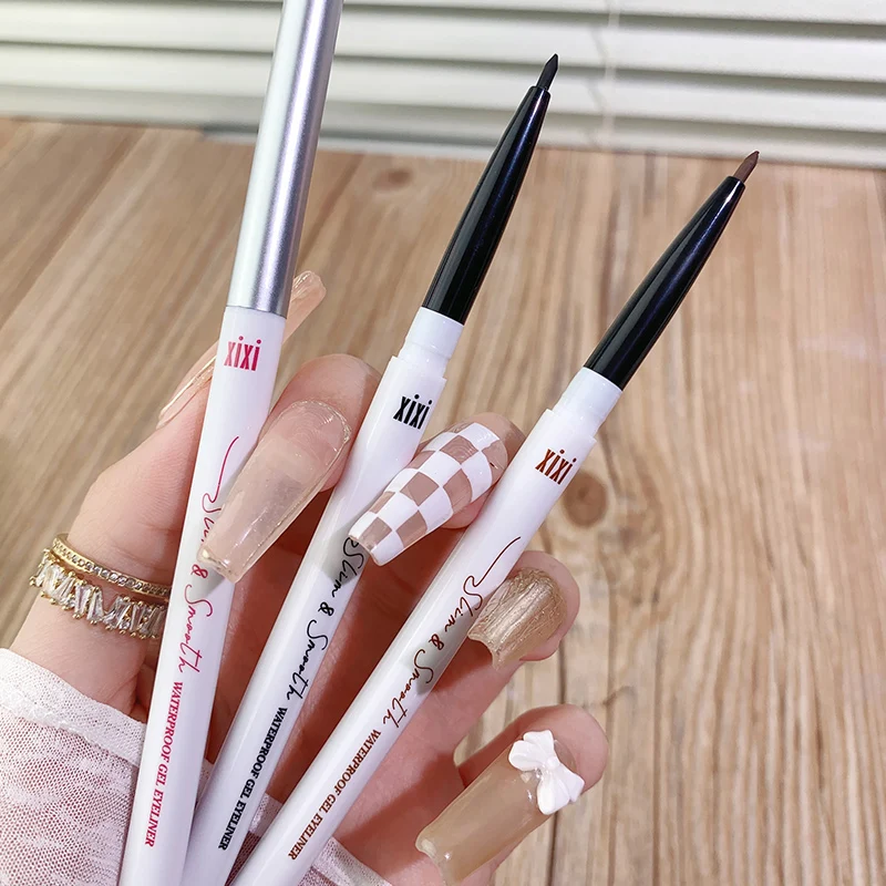 

Xixi makeup eyeliner pencil extremely thin waterproof white brown black beginner cosmetic automatic matte Eyeliner Pen AC467