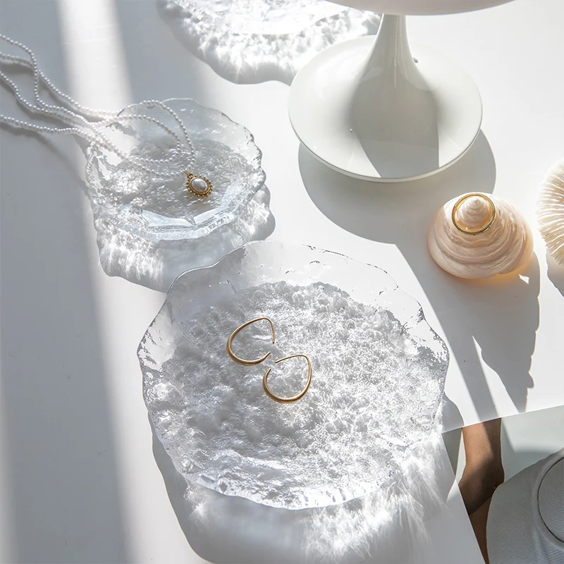 Description Picture 5 of itemGlass Storage Trays Jewelry Coaster Trays Transparent Decorative Tray Desktop Organizer Tray Home Decor Bandejas 트레이