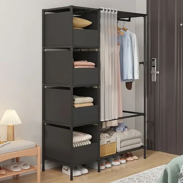 Wardrobe Clothes Hanger Storage Locker Open Closets Dressing Rooms Cabinets Folding Bed Wardrobes Assembly Closet for Clothes