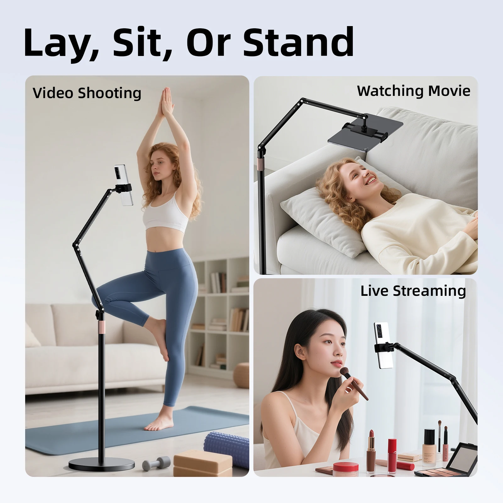 Goojodoq Adjustable Floor Stand for Phone & Tablet