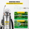 VEVOR 4-12L Hand Powered Sprayer Stainless Steel Watering Spraying Sprinkling Atomizer Pump Home Ground Garden Cleaning Sprayer 4