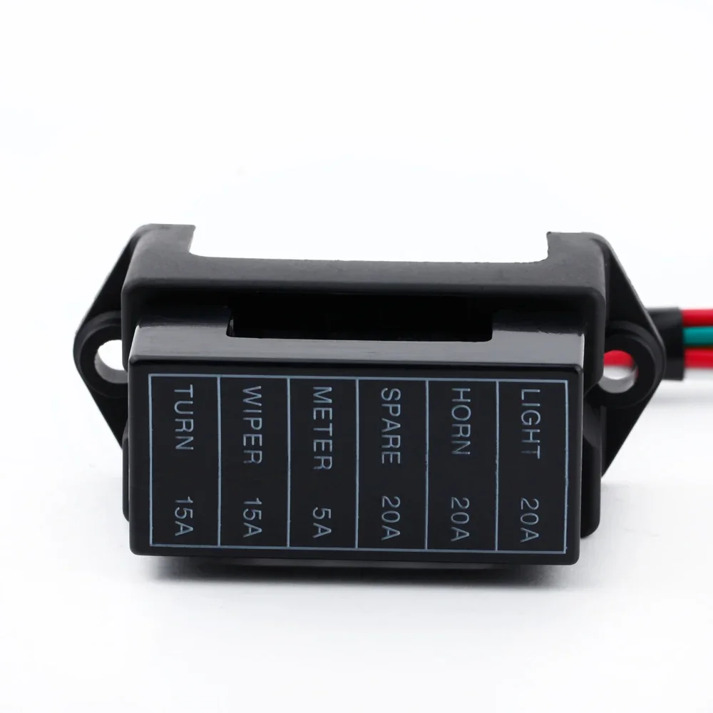 6 Way DC32V Circuit Car Trailer Auto Blade Fuse Box Block Holder ATC ATO 2-input 6-output Wire Fuse Box for Bus Ship Tanker