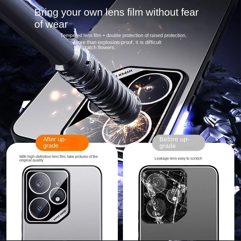 Enhanced Aluminum Alloy TPU Anti-Slip Phone Case with Integrated Soft Lens Protection