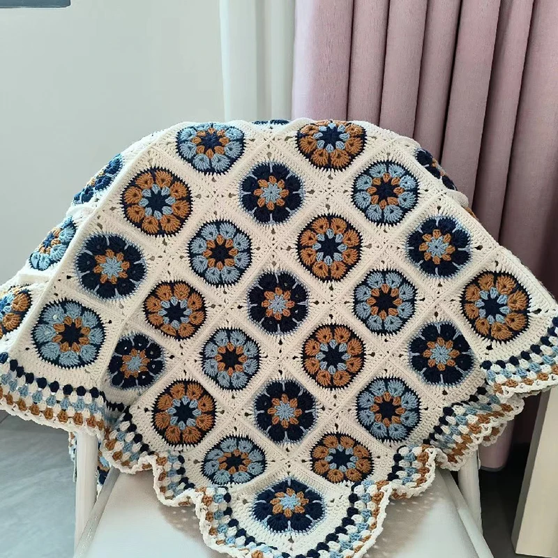 DIY Knitted Pattern Cards Mix Matchs Designs Granny Square Mixed Color Handmade Crochet Weave Blankets Or Backpacks 12PCS