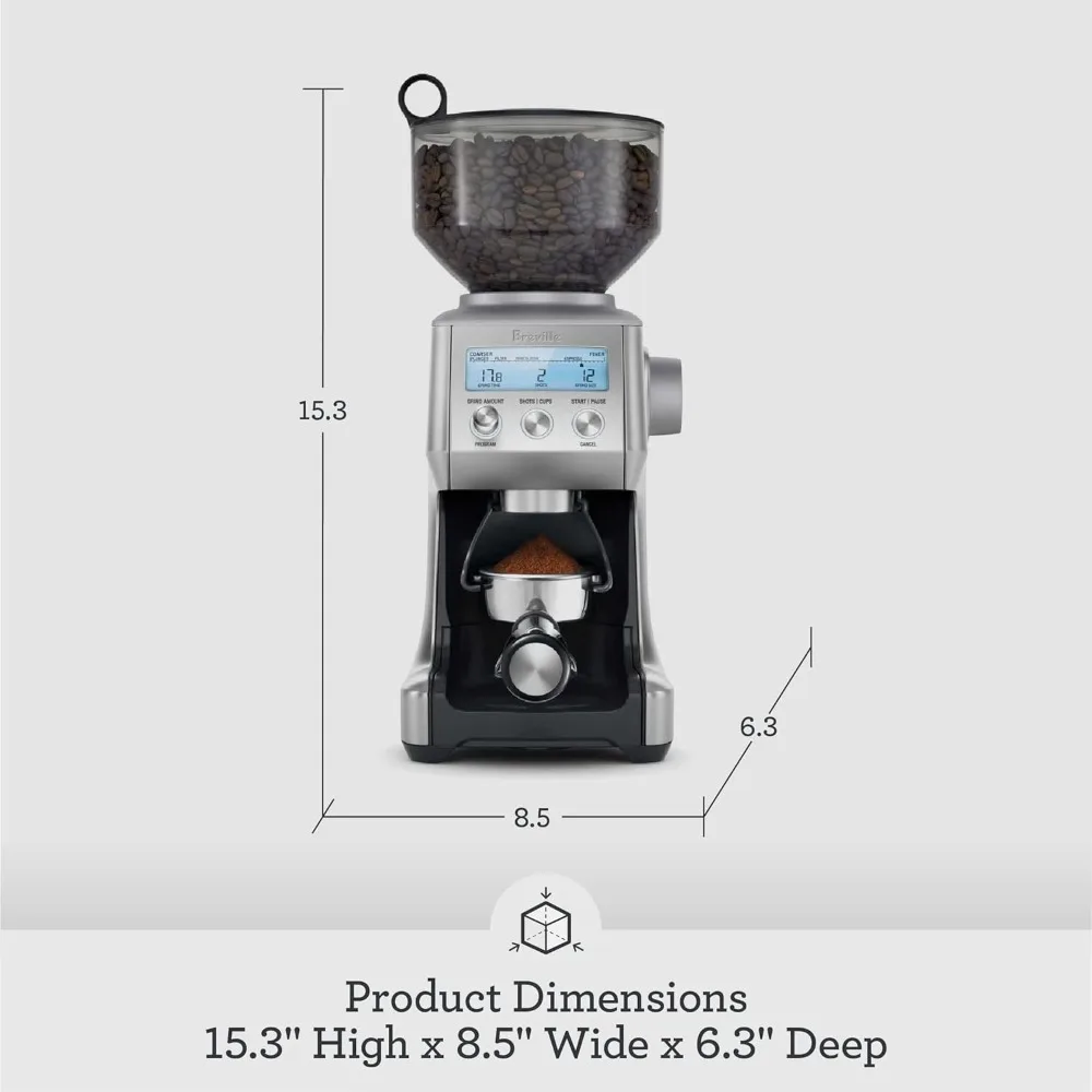 The Smart Pro Coffee Bean Grinder, Brushed Stainless Steel, 2.3