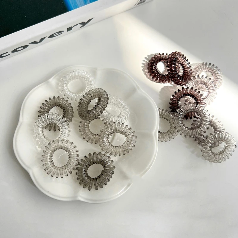 9 PCS Women's Hair Accessories Rubber Hair Bands Girls Phone Cord Spiral Bands Cute Elastic Girls Rubber hair bands hair accessories