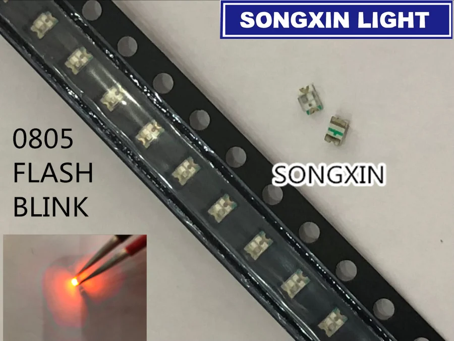 SAMIROB 1000 Stück 0805 Flash Blink Color LED SMD Dioden Warmweiß ROT Blau Grün Gelb Orange RGB Light Emitting Diode Alto – Detail 6