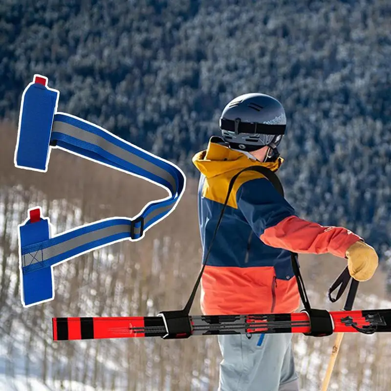Ski and Pole Carrier Strap Adjustable sled Shoulder Straps Pull Sled Drag Speed Skiing Accessories outdoor camping tools