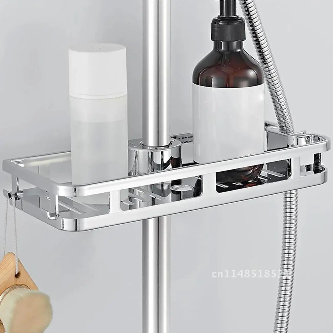 Shower Tray Bathroom Shelves Drain Racks No Drilling Lifting Rod Removable Stand Soap Holder Storage Rack Shelf Tray