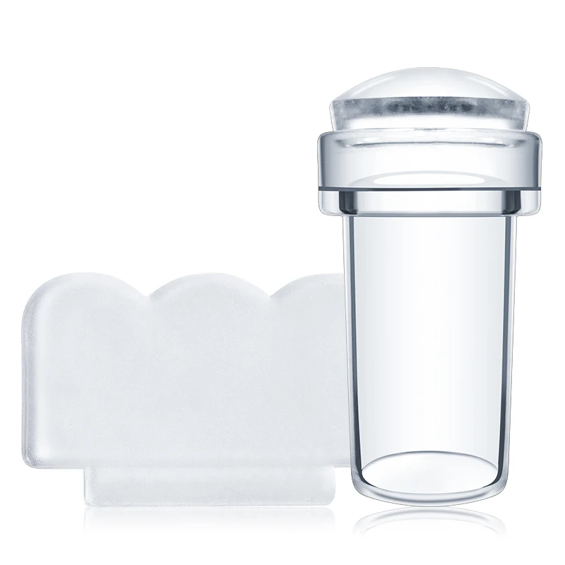 Silicone Transparent Nail Art Stamping Kit French For Manicure Plate Stamp Polish Stencil Template Seal Stamper Scraper 3