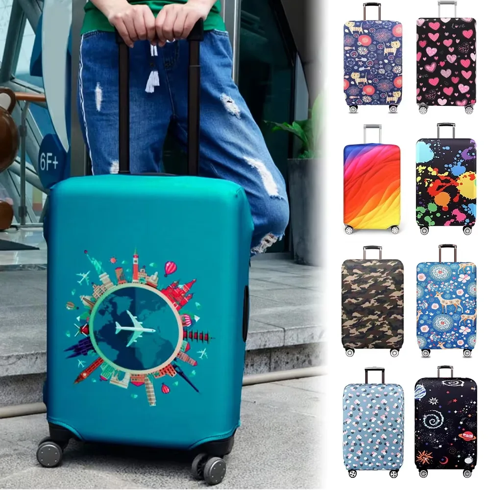 Luggage Cover 18-32 Inch Elastic Suitcase Cover Full Body Print Dustproof Suitcase Protective Case Travel Accessories luggage cover