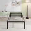 18 inch double bed frame without springs, heavy-duty high metal double bed frame, noise free, easy to assemble, black 6