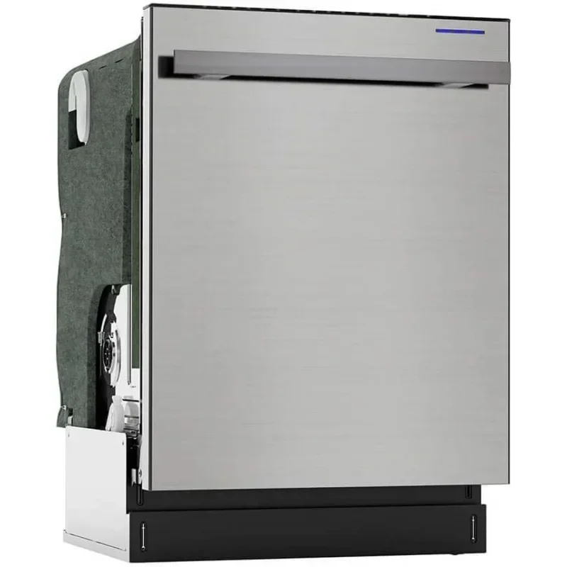 QWSHARP Slide-In Dishwasher,Stainless Steel Finish,24" Wide,Soil Sensors,Premium White LED Interior Lighting,Smooth Glide Rai 2