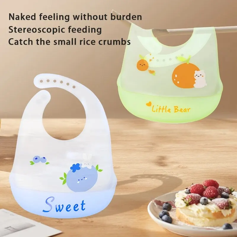 Silicone Babi Bib Waterproof Saliva Dripping Banana Bibs Cartoon Newborn Feeding Soft Edible Aprons Baby Adjustable Burp Scarf silicone bib silicone feeding bib baby bib feeding bib