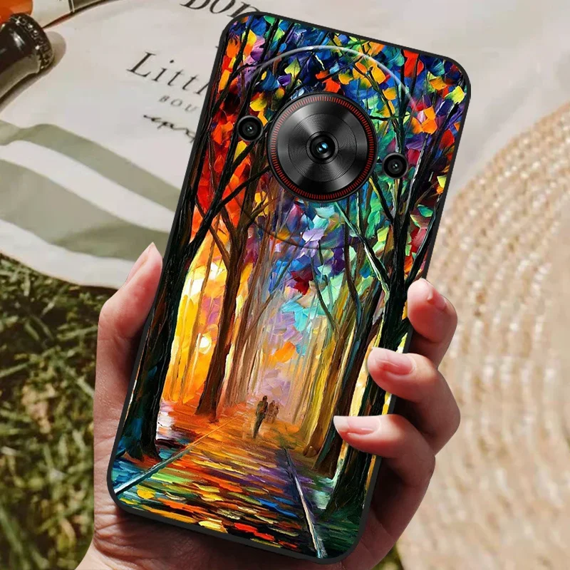 Cool Painted Silicone TPU Soft Phone Case with Black Protective Shell Design