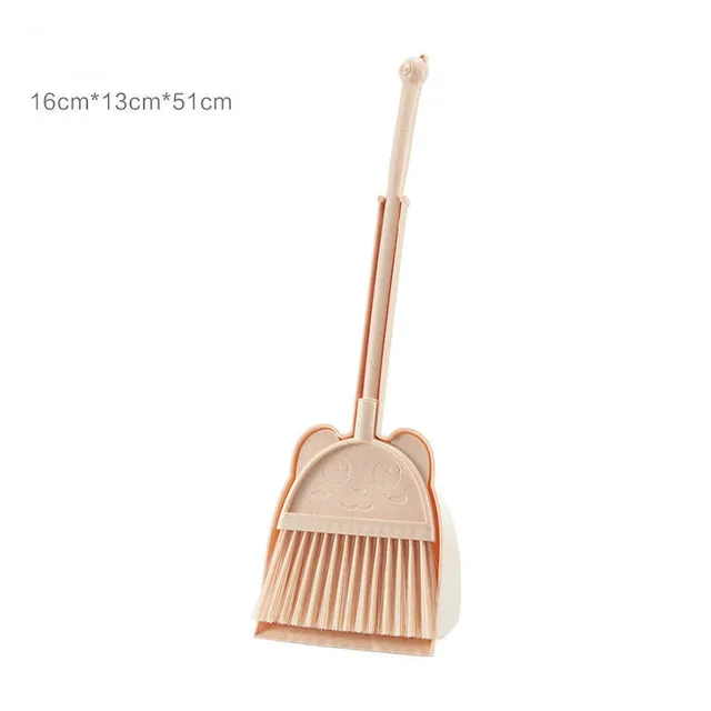Children's Small Broom Mini Dustpan Set Simulation Cleaning Tools Soft Fur Broom Combination Toddler Toy Learning Sweeping Tools 5