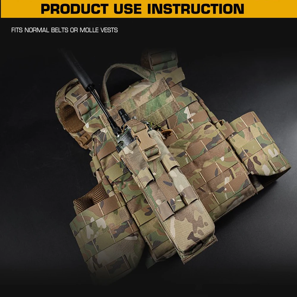 Radio Pouch Walkie-Talkie Bag PRC 152 Drop-down Radios Outdoor Tool MOLLE Belt Pouches for Hunting Vest Plate Carrier 5