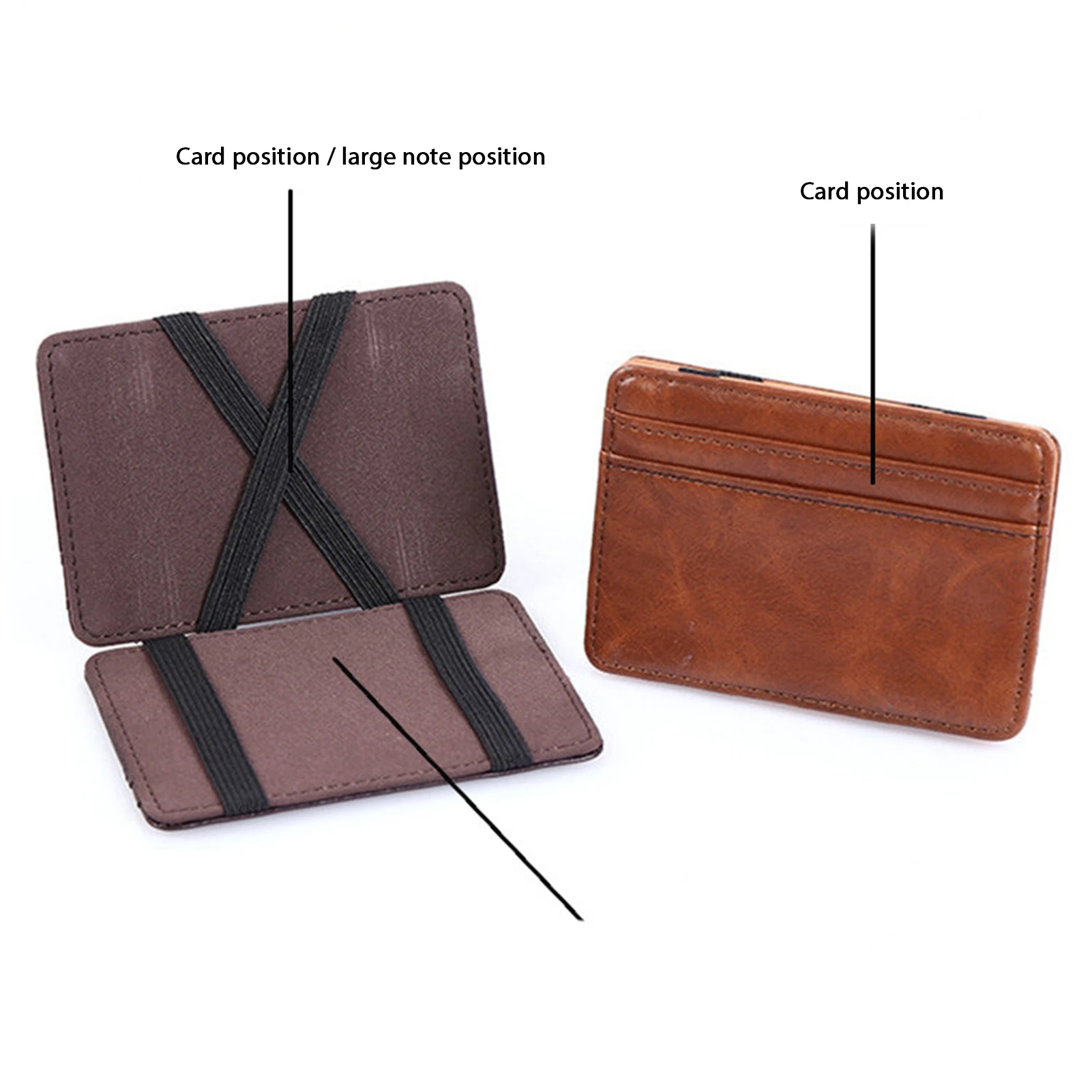 Men Slim Wallet With 4 Credit Card Slots PU Leather Bifold Small Purse