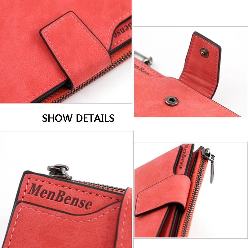 New Ladies Short Wallet Women's Zipper Wallet Multi-function Fashion Simple Fresh Large-capacity Leather Coin Purse Clutch 5