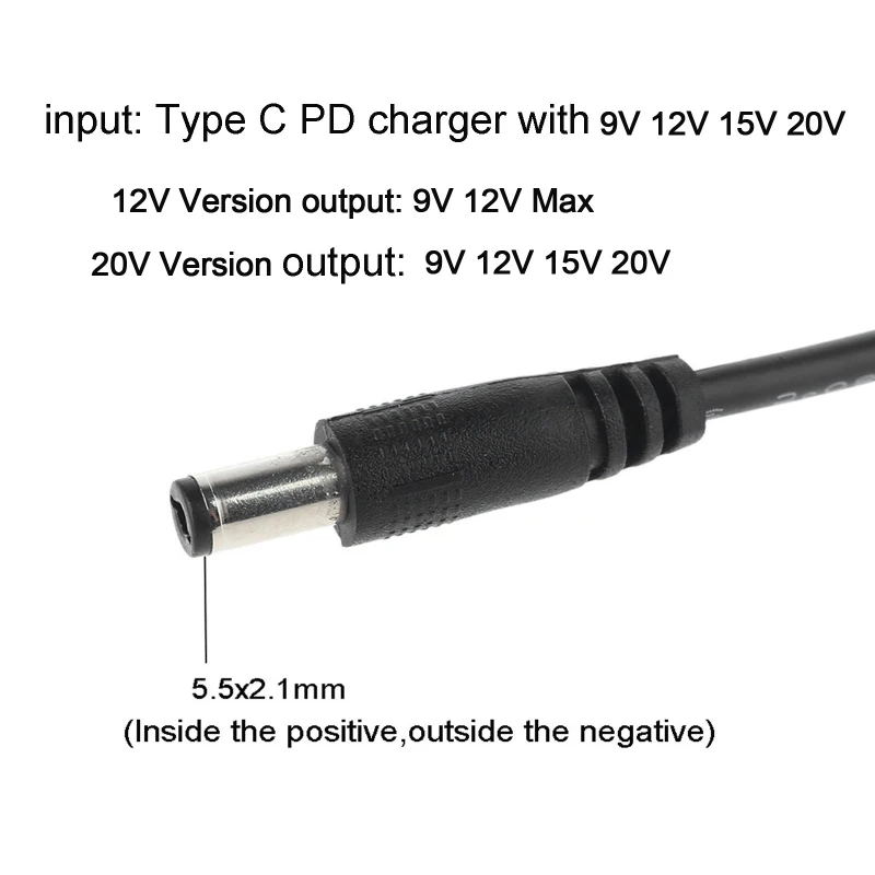 OFBK USB C 암수 입력 유형 C PD 12V 20V 2.5 3.5 5.5mm 변환기 어댑터
