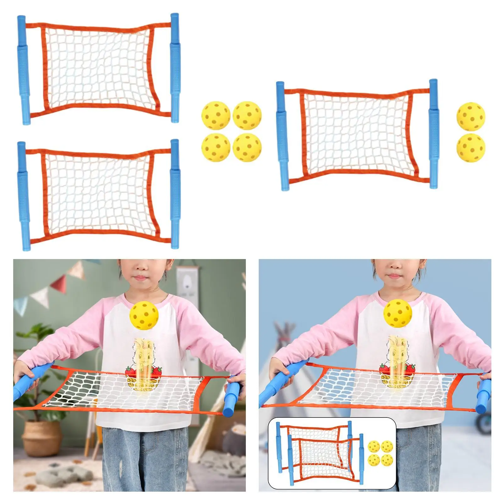 Ball Game Set Lightweight with Balls Outdoor Play Toy for Families Teens