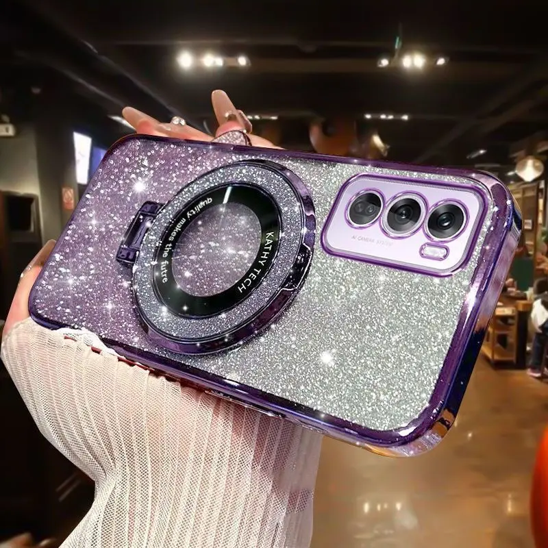 OPPO Reno 12 Pro Sparkling Magnetic Ring Protective Case