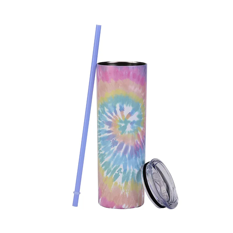 

Stainless Steel Straight Cup Creative Cup 600ml Color Double-Layer Tie-Dye Sublimation Cup Double Wall Insulated 22OZ