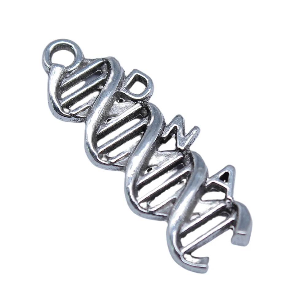Подвески DNA 9x25 мм для изготовления ювелирных изделий, цвет античное серебро, 0,35x0,98 дюйма, 20 шт./партия