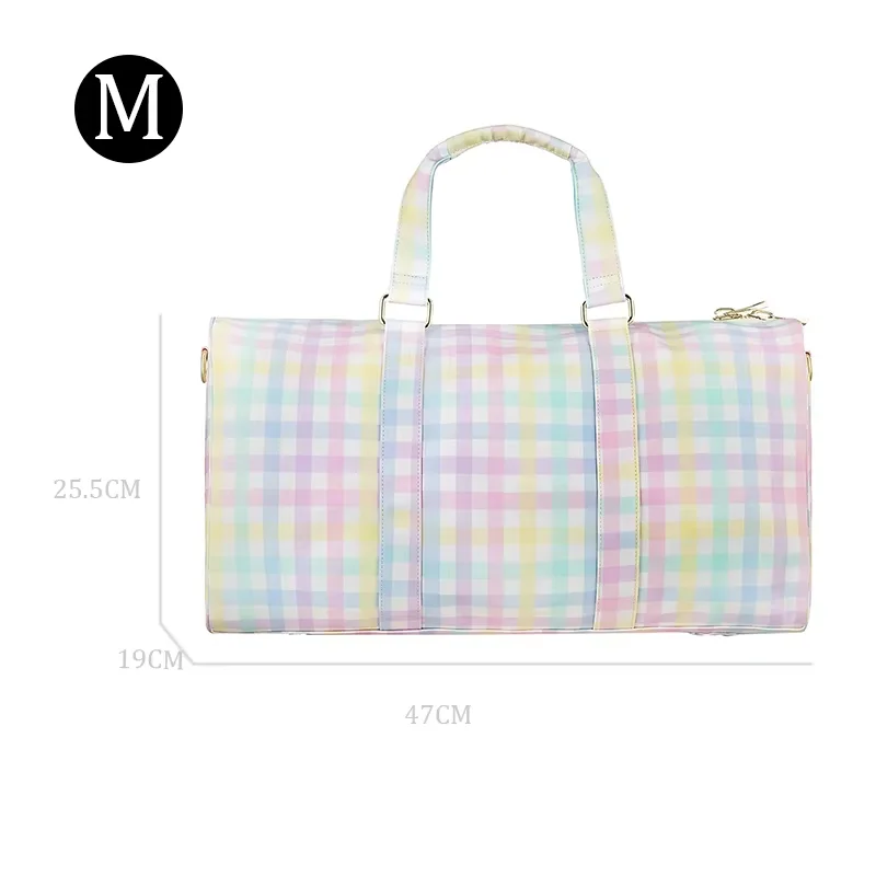 New Large Size Rainbow Plaid Fanny Pack Chest Pack Toiletry Storage Pouch Grid Outdoor Fanny Pack Travel Wash Cosmetic Bag Gift