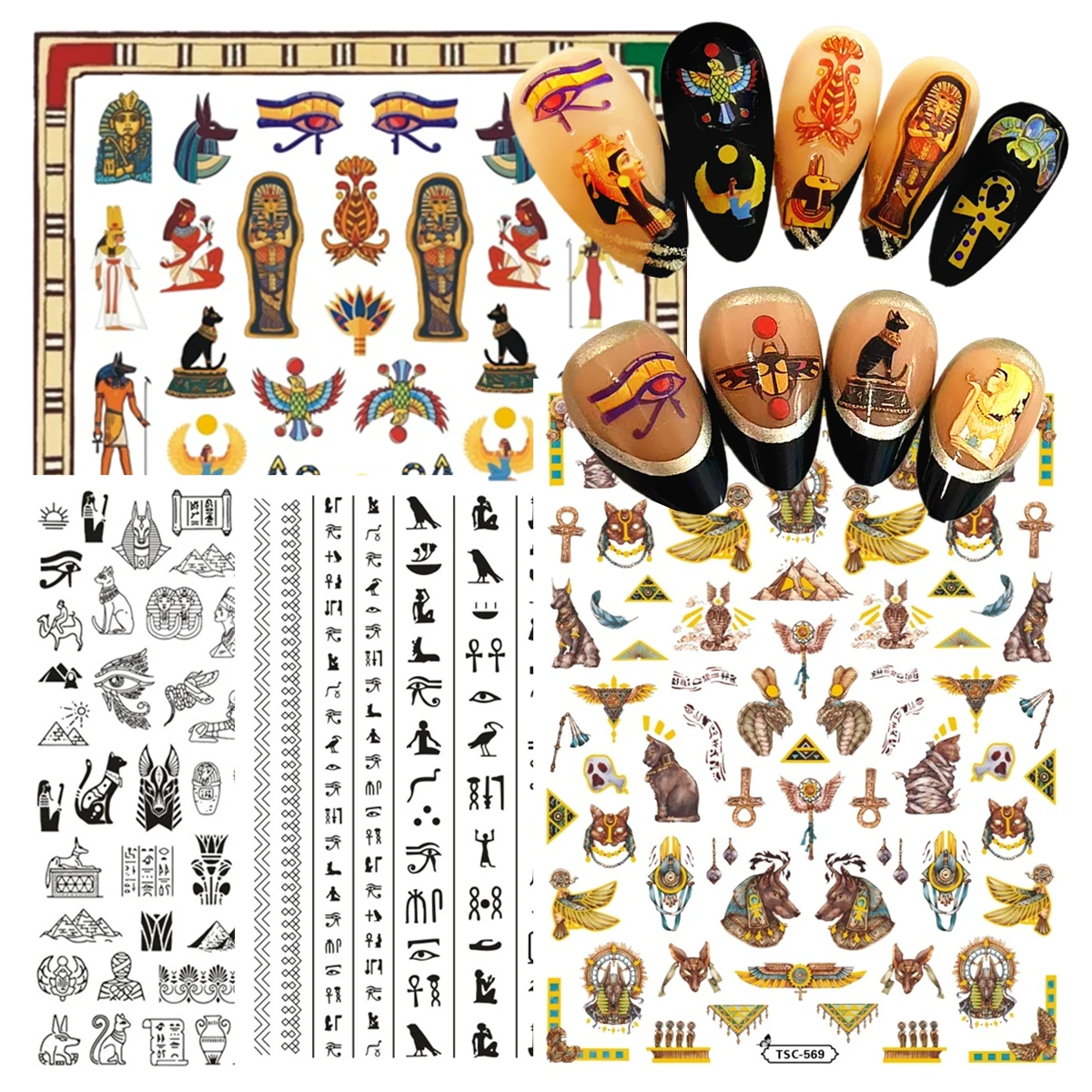 Egyptian cultural mummy elements 3d nail sticker nail decal nail stickers nail art tools nail art decoration nail decals