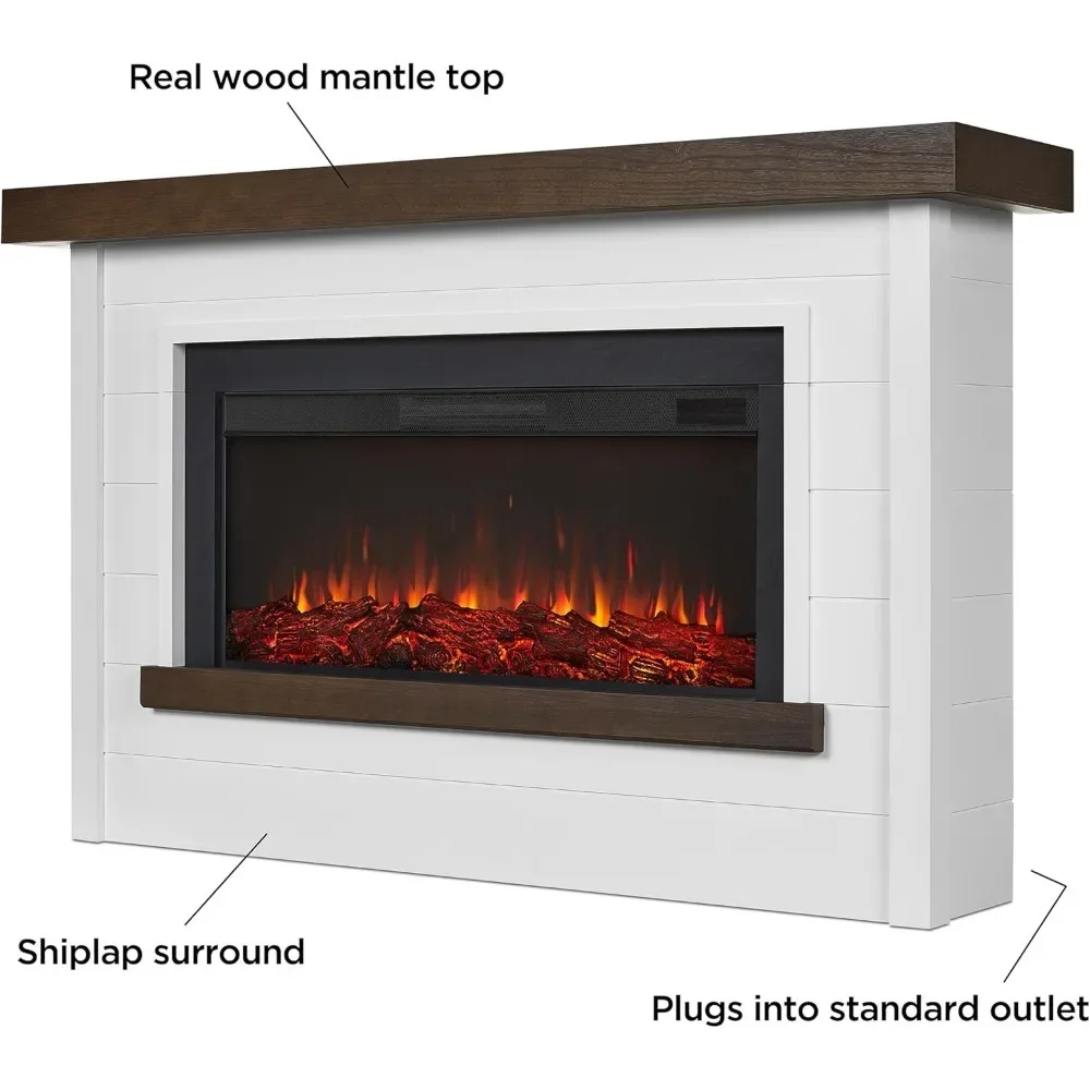 Bernice 67" Landscape Electric Fireplace with Mantel for Living Room or Bedroom, Replaceable Fireplace Insert Heater 3