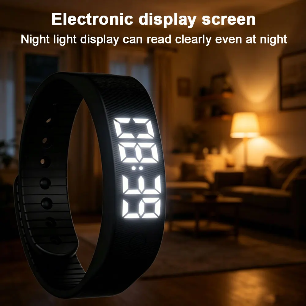 LED 디지털 모니터 스마트 밴드 ? 스마트 팔찌 방수 스마트 시계 스마트밴드 진동 알람 알림 기능과 걸음 수 측정 기능 포함