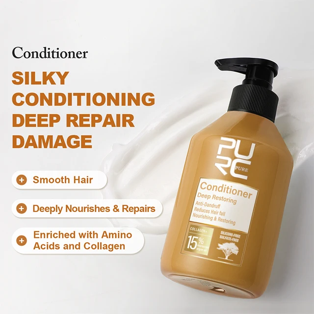 PURC Morocco Argan Oil Shampoo Conditioner Set Amino Acid Keratin Smoothing Repair Damaged Hair Treatment Sulfate-Free Hair Care 4