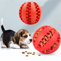 Dog Toy Ball Interactive Rubber Balls Puppy Chewing Toys Pet Tooth Cleaning Ball Cats Pets Food Treat Feeder Silicone Balls Toy 2