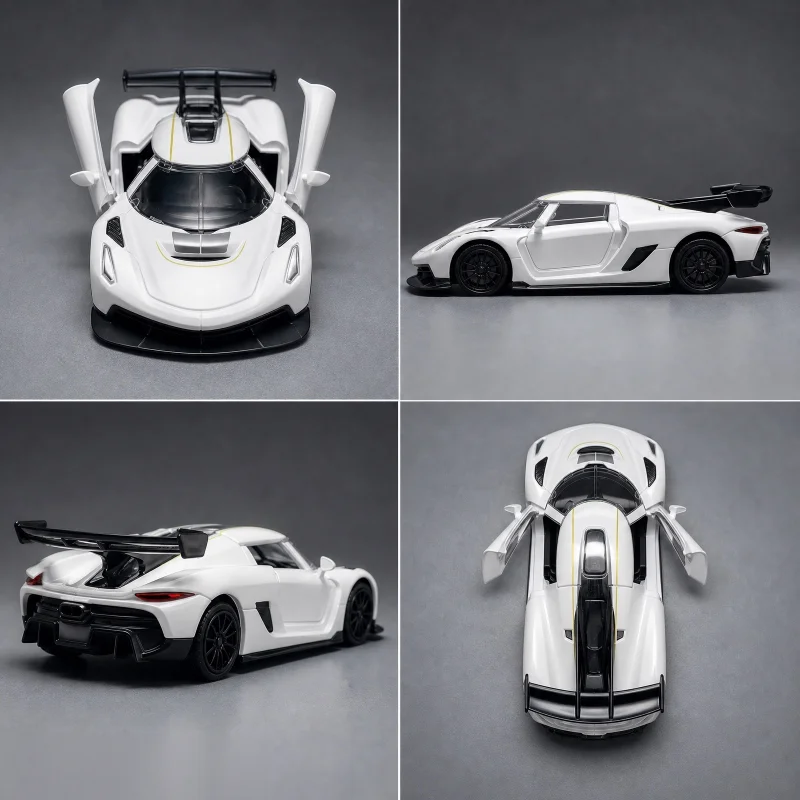 Die-Cast Supercar Toy with Alloy Body and Rubber Tires, Opening Doors Feature