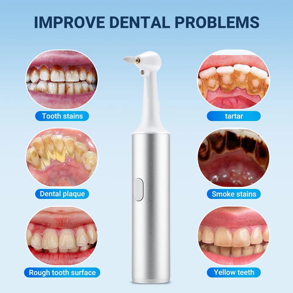 Electric Tooth Polisher Dental Scaler Multifunctional Stains Plaque Tartar Remover 5 in 1 Toothbrush Adult Tooth Whiting Cleaner