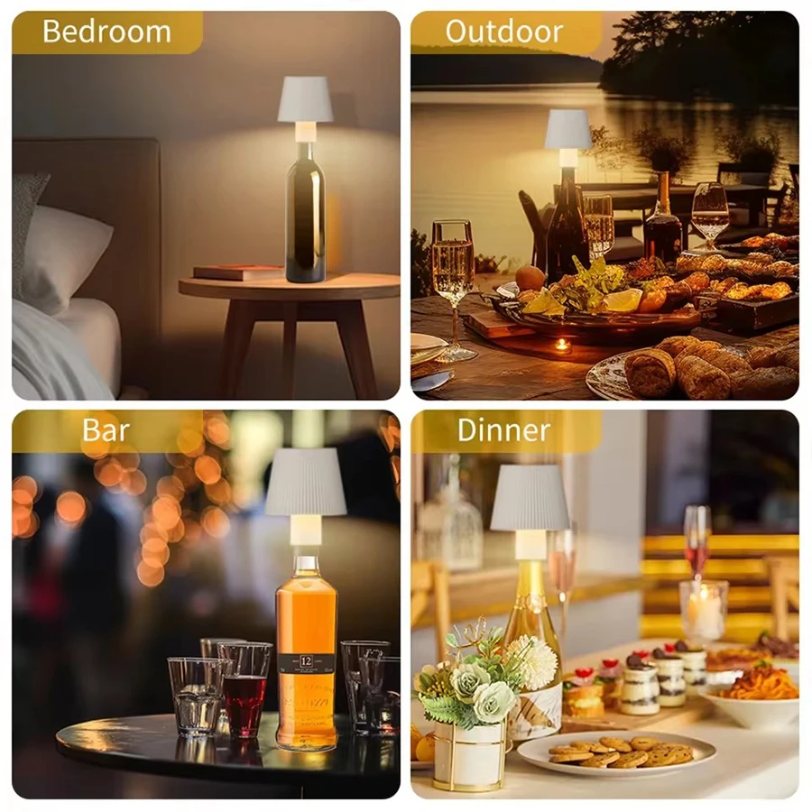 LED Desk Lamp Touch Switch 3 Colors Dimming Rechargeable For Bar Restaurant Study Club Dinner Ambiance Decor Table Lighting 5