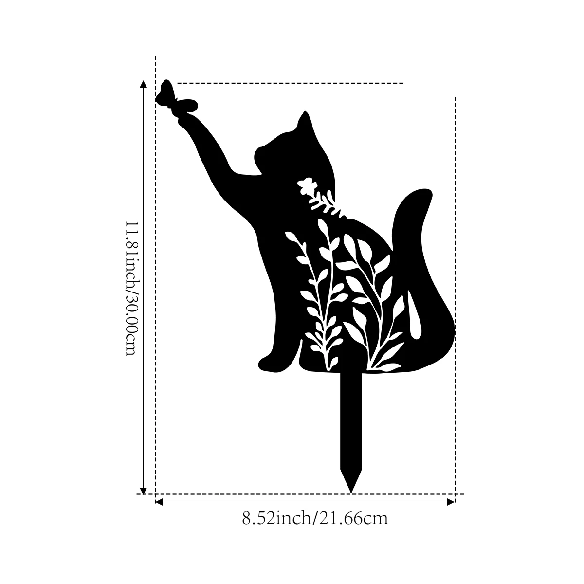Garden Art Decor 1pc Metal Garden Stake Insert Silhouette Plaque Statue For Yard Lawn