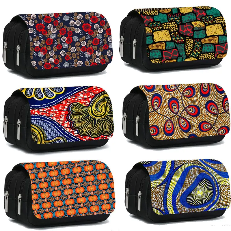 

Afro Pencil Bag African Print Fashion Girls Stationary Bag School Teenager Case Supplies Pencil Box