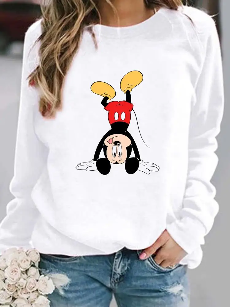 

Disney Fashion Print Women Casual Autumn Cartoon Casual Sweet Spring Female Pullovers Holiday Mickey Mouse Graphic Sweatshirt