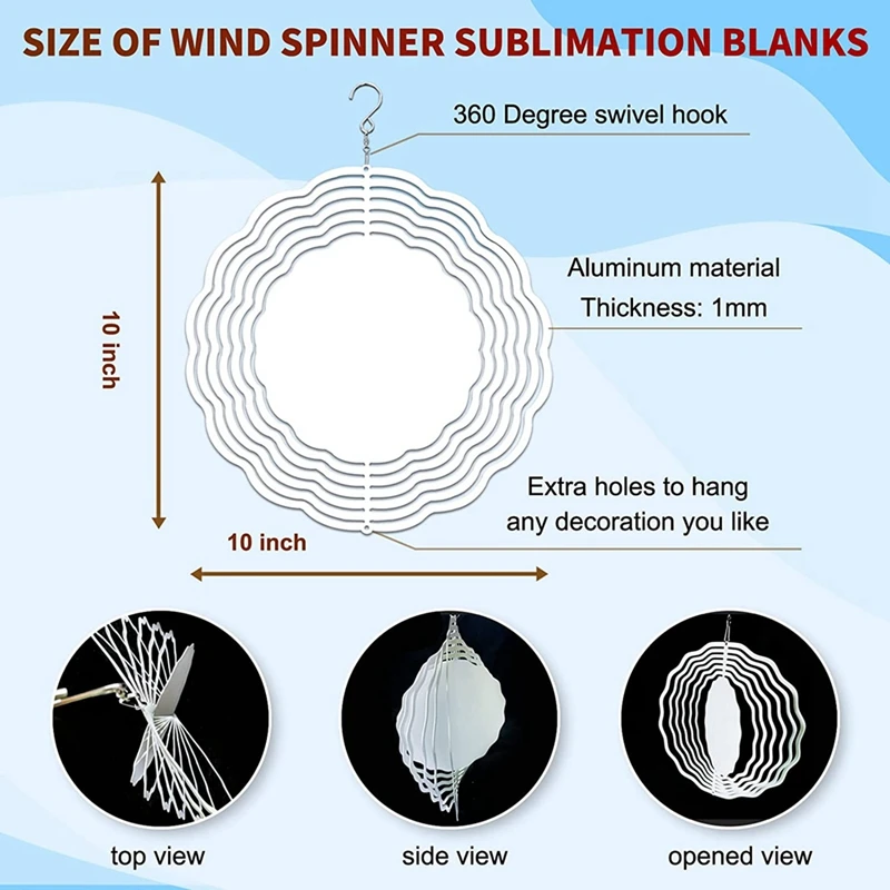 Wind spinner starter pack sublimation blanks