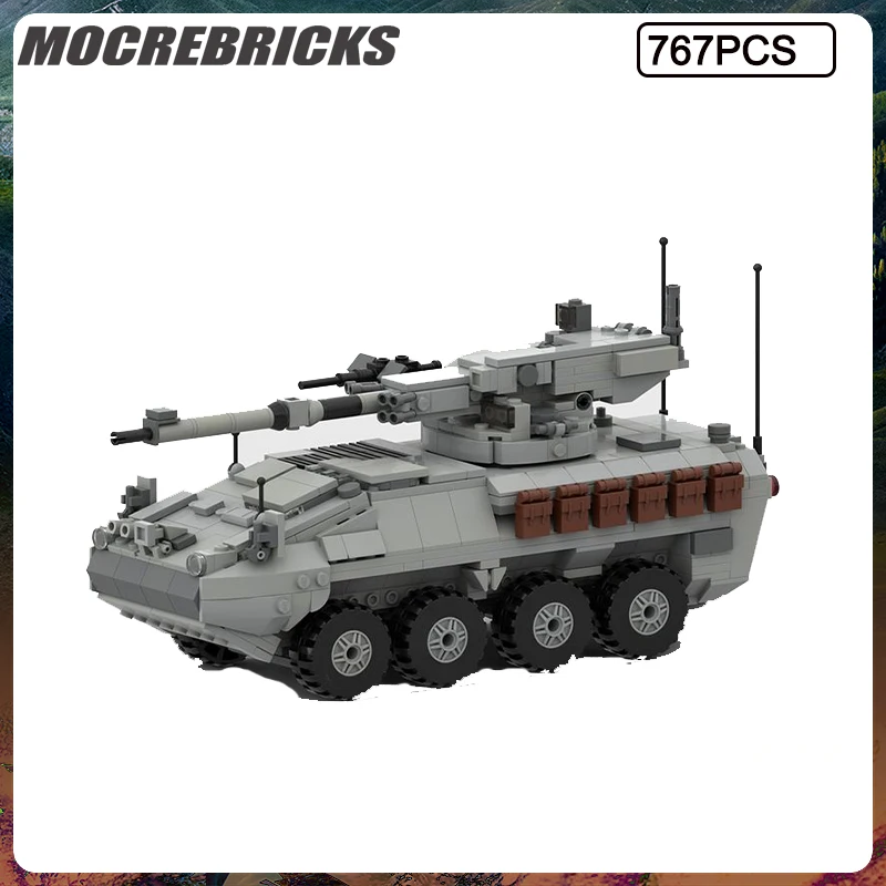 Военная серия M1128 Stryker MGS артиллерийская система сборка MOC строительные блоки модель «сделай сам» детские игрушки рождественские подарки