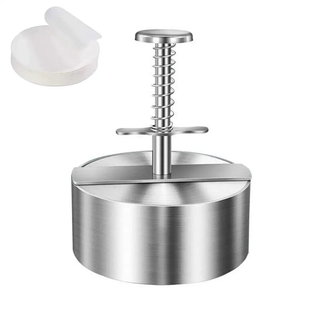 Stainless Steel Burger Press Round Shape Non-Stick Mold Patty Patty Hamburger Kitchen Tool Making Maker Adjustable B3I8