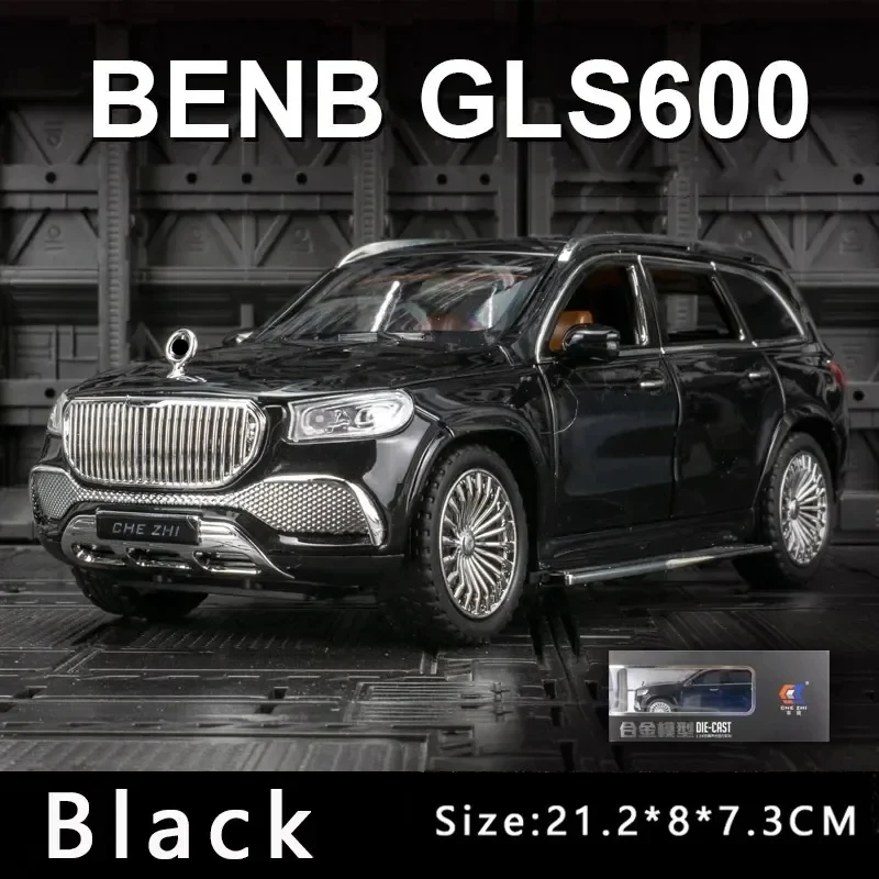 1:24 Alloy Car Model Sound And Light Pull Back Toy Car Suv Off-Road Vehicle Boy Collection Decoration for Benz Maybach Gls600 4