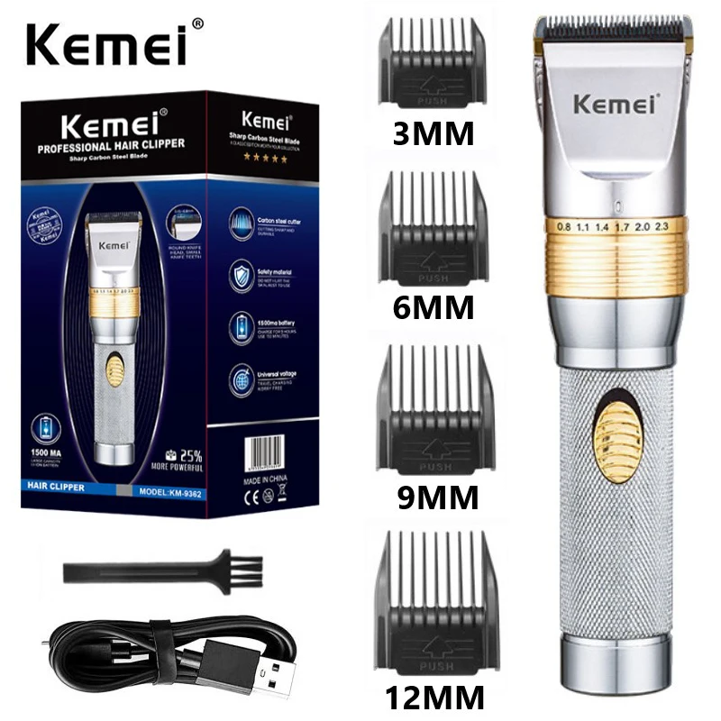 

KM-9362 Ultra-Quiet Baby Hair Clippers Electric Kids Cordless Hair Trimmer Hair Cutting Machine Low Noise Design Adjustable Blad